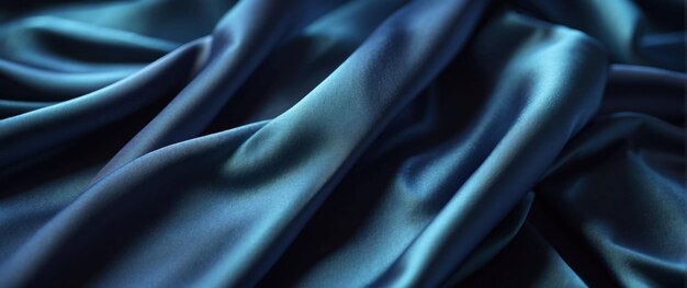 Elegant waves of luxurious blue fabric