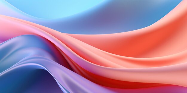 Elegant wavy formations of ribbons in a surreal 3d landscape ai generative