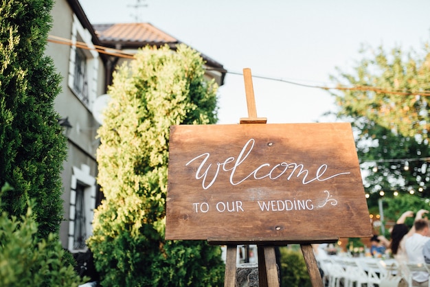 Elegant wedding decorations made of natural flowers and green elements