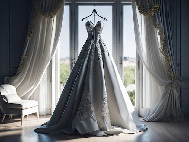 Elegant wedding dress ai generative