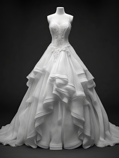Elegant wedding dress design Generative AI