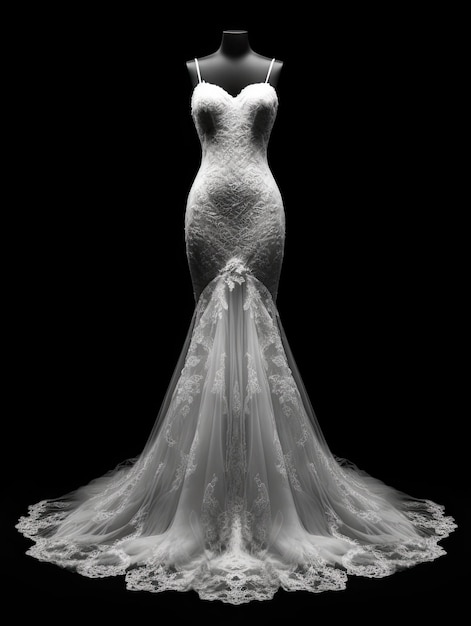 Photo elegant wedding dress design generative ai