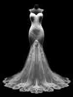 Photo elegant wedding dress design generative ai