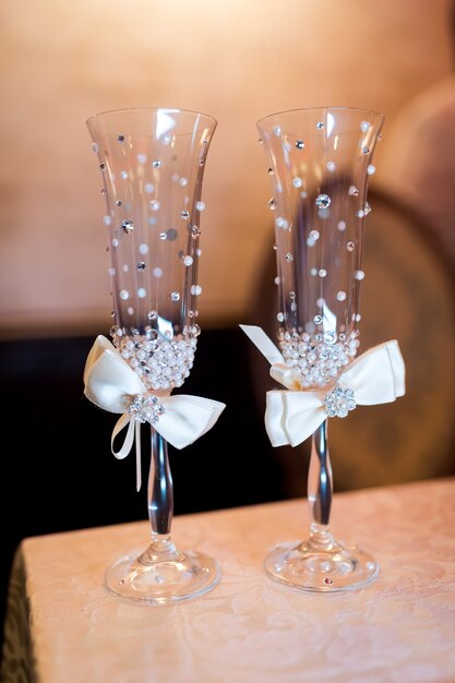 Elegant wedding glasses