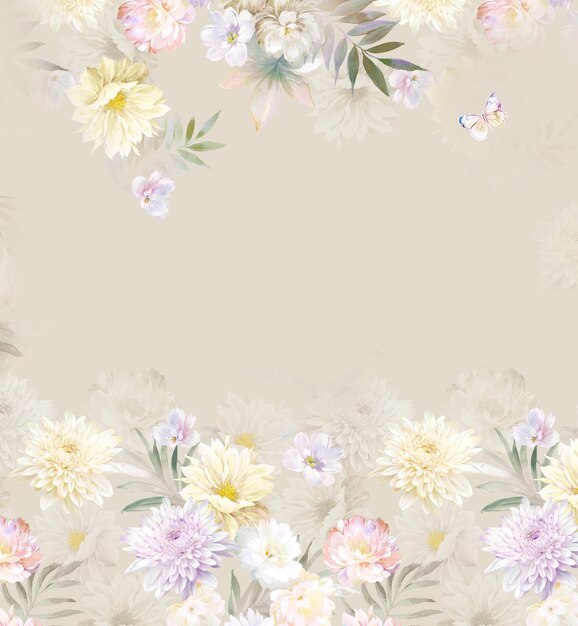 Photo elegant wedding invitation card template set with beautiful floral and leaves