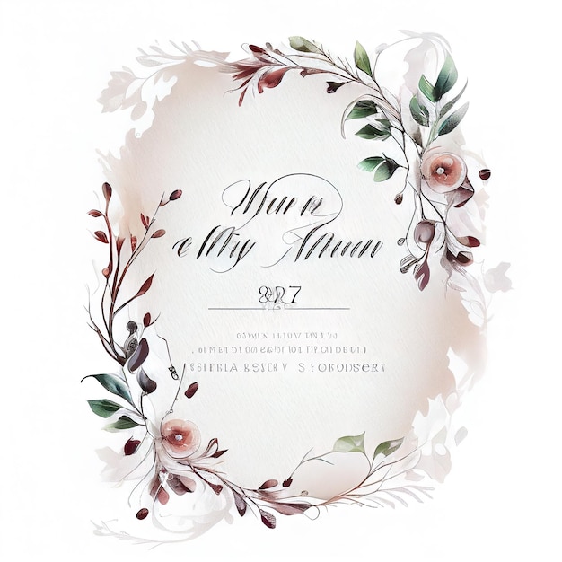 Elegant Wedding Invitation on Clean White Background