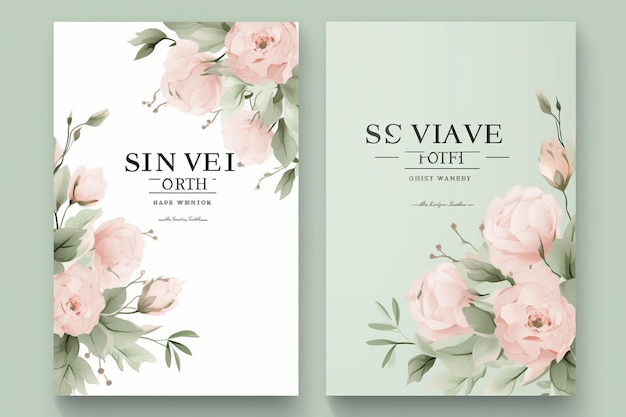 Elegant wedding invitation designg with beautiful floral