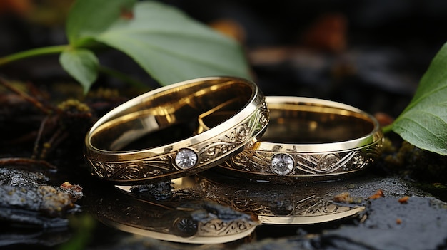 Elegant Wedding Rings Closeup