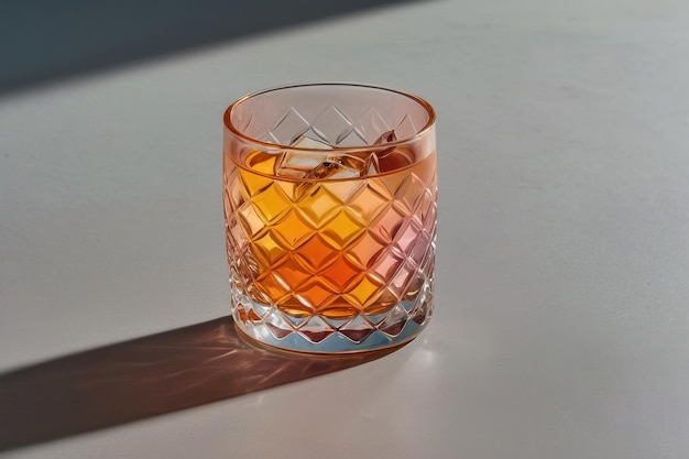 Photo elegant whiskey in crystal glass