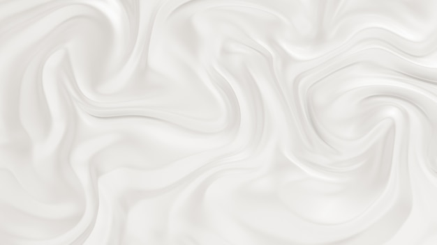 Elegant white background with flowing fabric waves. 3d rendering.