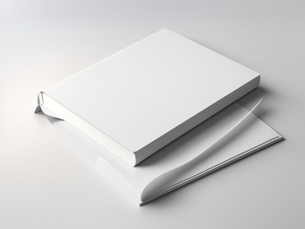 エレガントな白いブックカバーのモックアップ 3 D レンダリング図