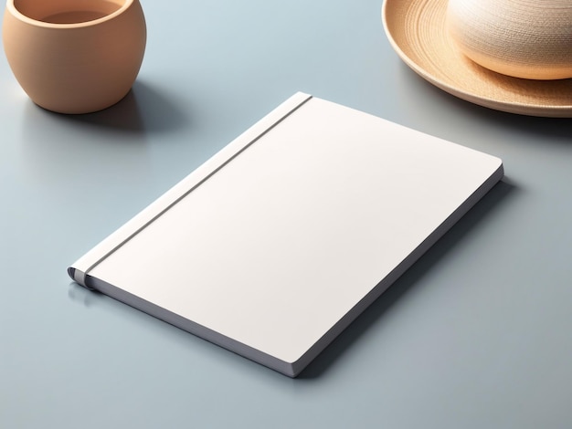 Elegant White Book Cover Mockup 3D Render Illustration