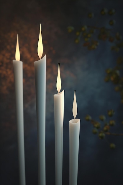 Elegant white candles