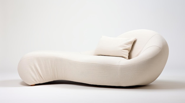 elegant white chaise longue with pillow mote kei style