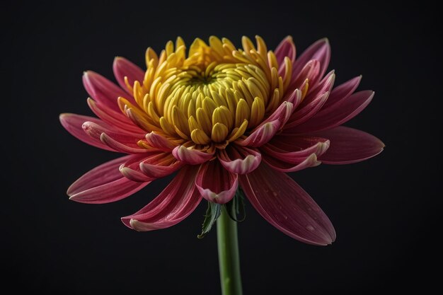 Photo elegant white chrysanthemum on dark background