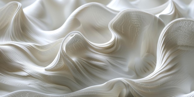 Foto elegante tessuto bianco tessuto onde e curve sfondo astratto