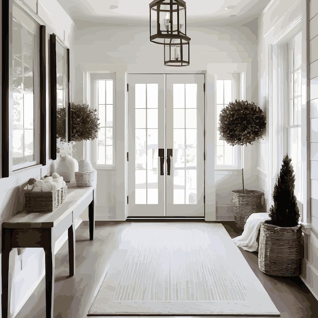 Elegant White Farmhouse Entryway A Beautiful Introduction