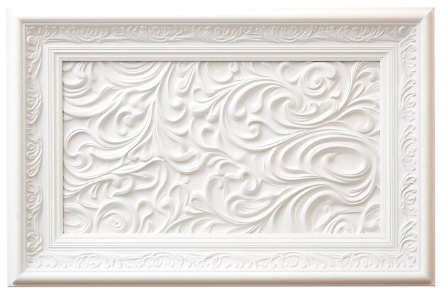 Photo elegant white frame on a white background empty space for text or images frame made of wood and plaster