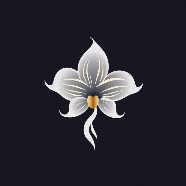 Photo elegant white orchid logo on dark background