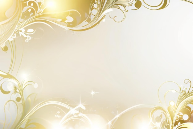 Elegant white overlap brown shade background with line golden elements