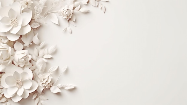 Elegant white paper cut flowers