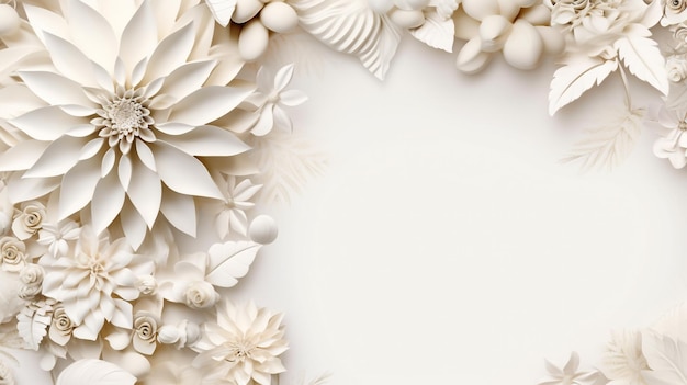 Elegant white paper cut flowers