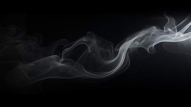 Elegant White smoke with black background