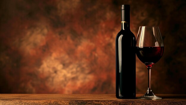 Elegant Wine Bottle and Glass Arrangement on Table