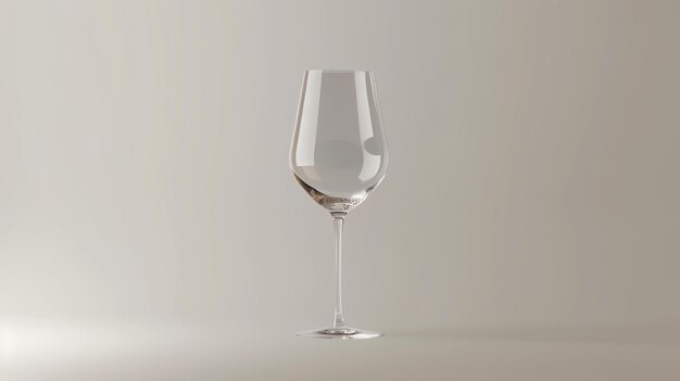 Elegant wine glass on a beige background The glass is empty and ready to be filled with your favorite wine