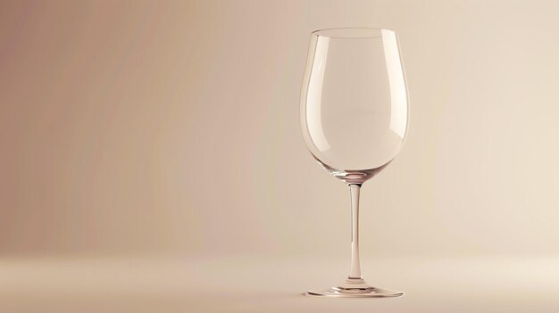 Elegant wine glass on a beige background