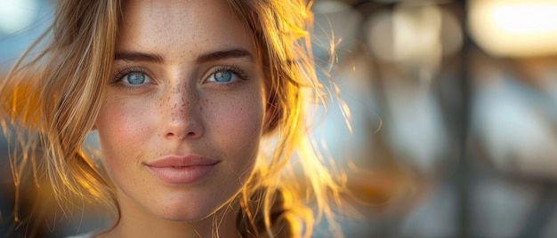 An elegant woman civil engineer is posed in front of a sunset as she closes her eyes