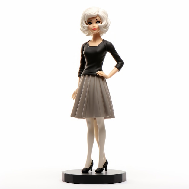 Foto figurina femminile elegante in stile pop iperrealistico