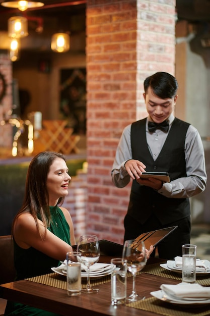 Elegant Woman Ordering Food