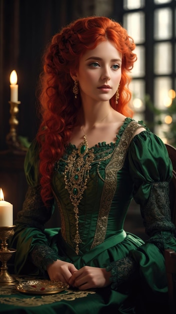 elegant woman with red hair