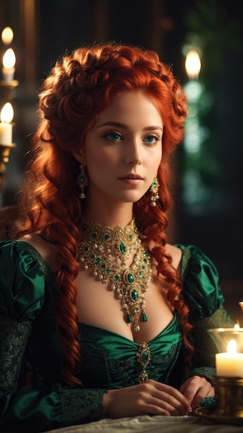 elegant woman with red hair