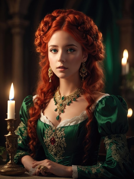 elegant woman with red hair