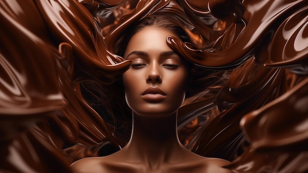 elegant woman world chocolate day background