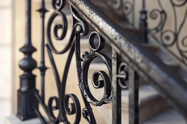 Elegant wrought iron staircase spindles