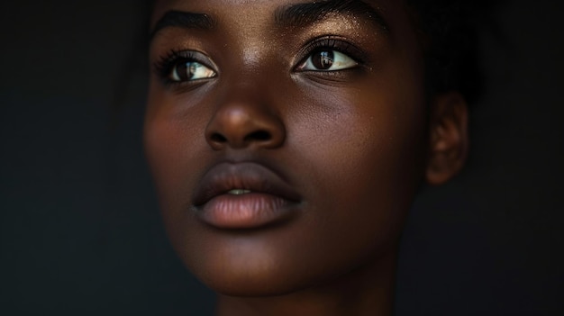 Photo elegant young african american woman in a studio generative ai
