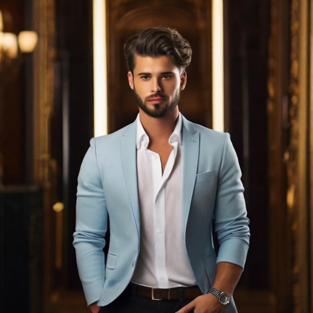 Elegant Young Handsome Man Free Full Body Photo