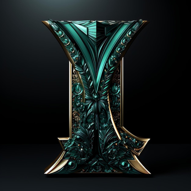 Elegante 3D-gerenderde cijfers en letters in luxe, dure materialen voor hoogwaardige decoratie