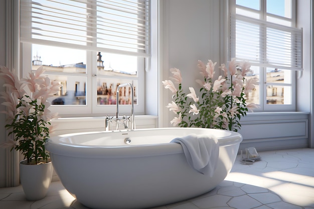 Elegante badkamer interieur 3D-rendering