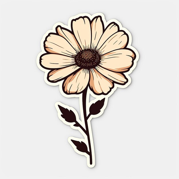 Foto elegante bloem sticker