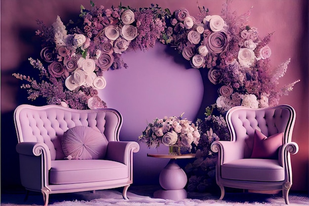 Elegante bloemen bruiloft achtergrond behang