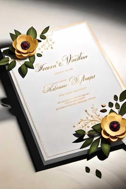 Elegante bruiloft uitnodiging mockup foto