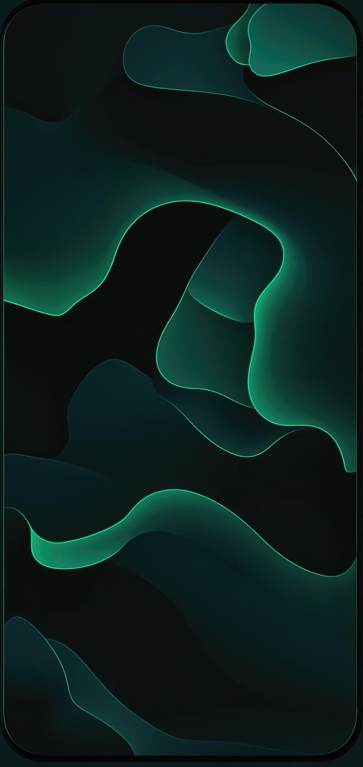Foto elegante donkere groene en zwarte abstracte gradiënten ontworpen voor een minimalistisch iphone behang