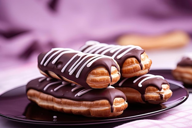 Elegante Eclairs Beige en chocolade Franse luxe