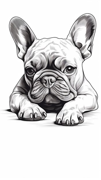 Elegante Franse Bulldog Pose met opgeheven hoofd