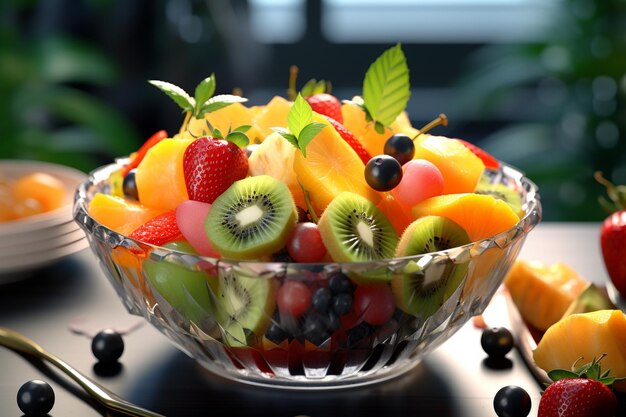 Elegante fruit salade met een mix van exotische vruchten een 00182 03