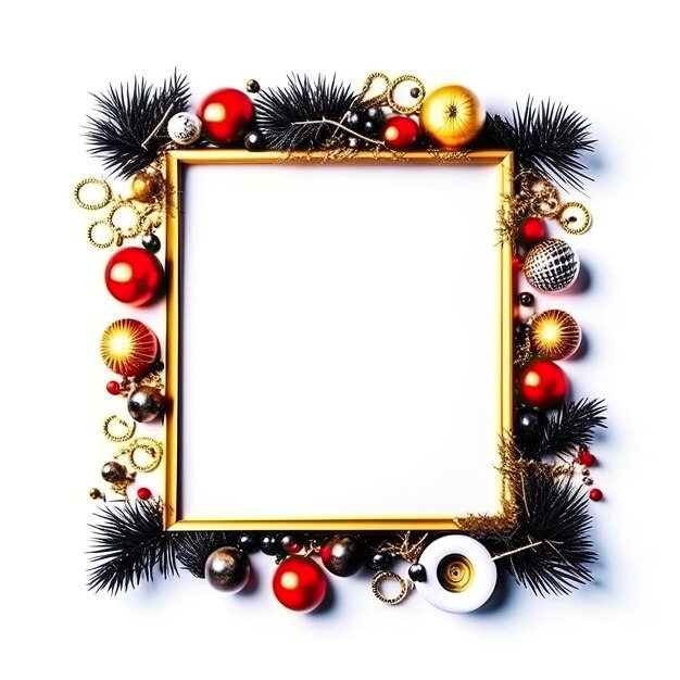 Foto elegante gouden kerst frames nieuwjaars grens